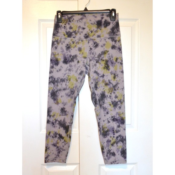 Lululemon Leggings Women's Size 8 Gray Black‎ Green Splotchy  Inseam 23.5" - Picture 2 of 10